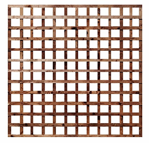 weatherwell ltd Square Garden Trellis Panels Treated Timber Garden Brown Wooden Trellis 6ft (6ft x 6ft)