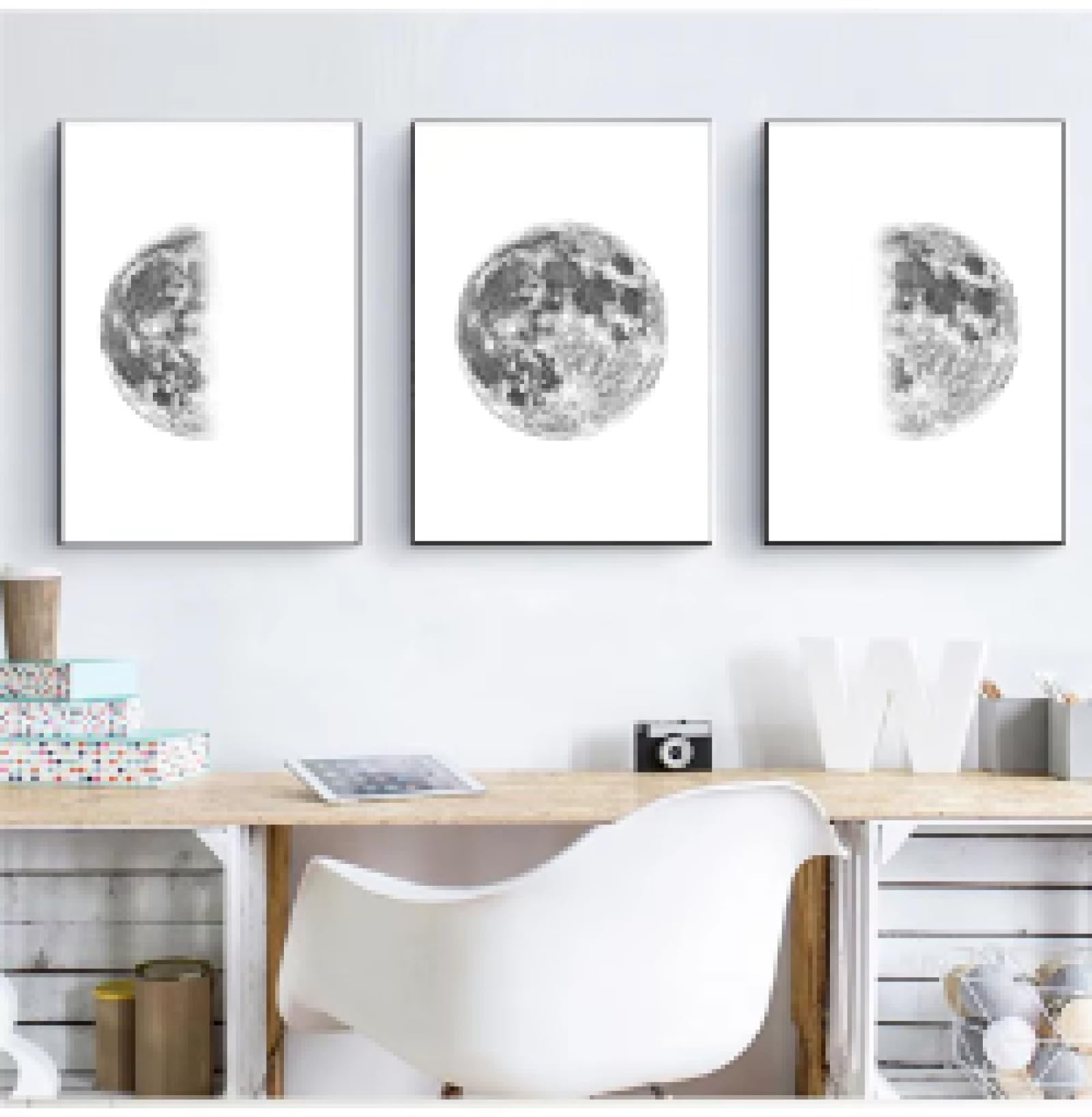 Art mural abstrait phases de la lune impression sur toile haut de gamme - 8