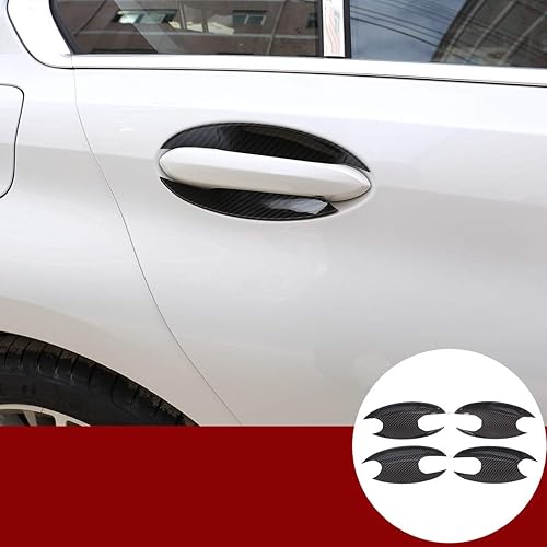YIWANG Manija de puerta cromada estilo fibra de carbono para BMW Serie 3 G20 G28 2019 2020 (fibra de carbono)