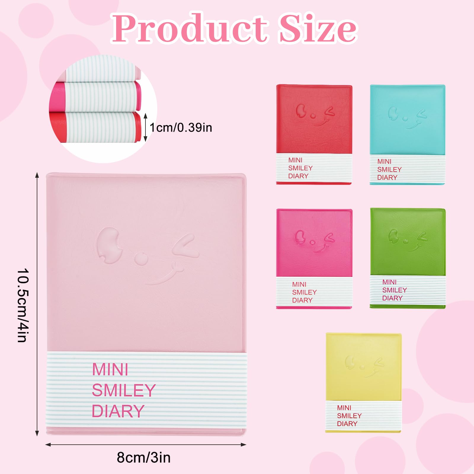 QUMENEY 12PCS Min Notebook Portable Diary Candy Colors Pocket Note Book Small Memo Pads Travel Notepads with PU Leather Case 10.5 x 8cm/ 4 x 3inch - Image 2