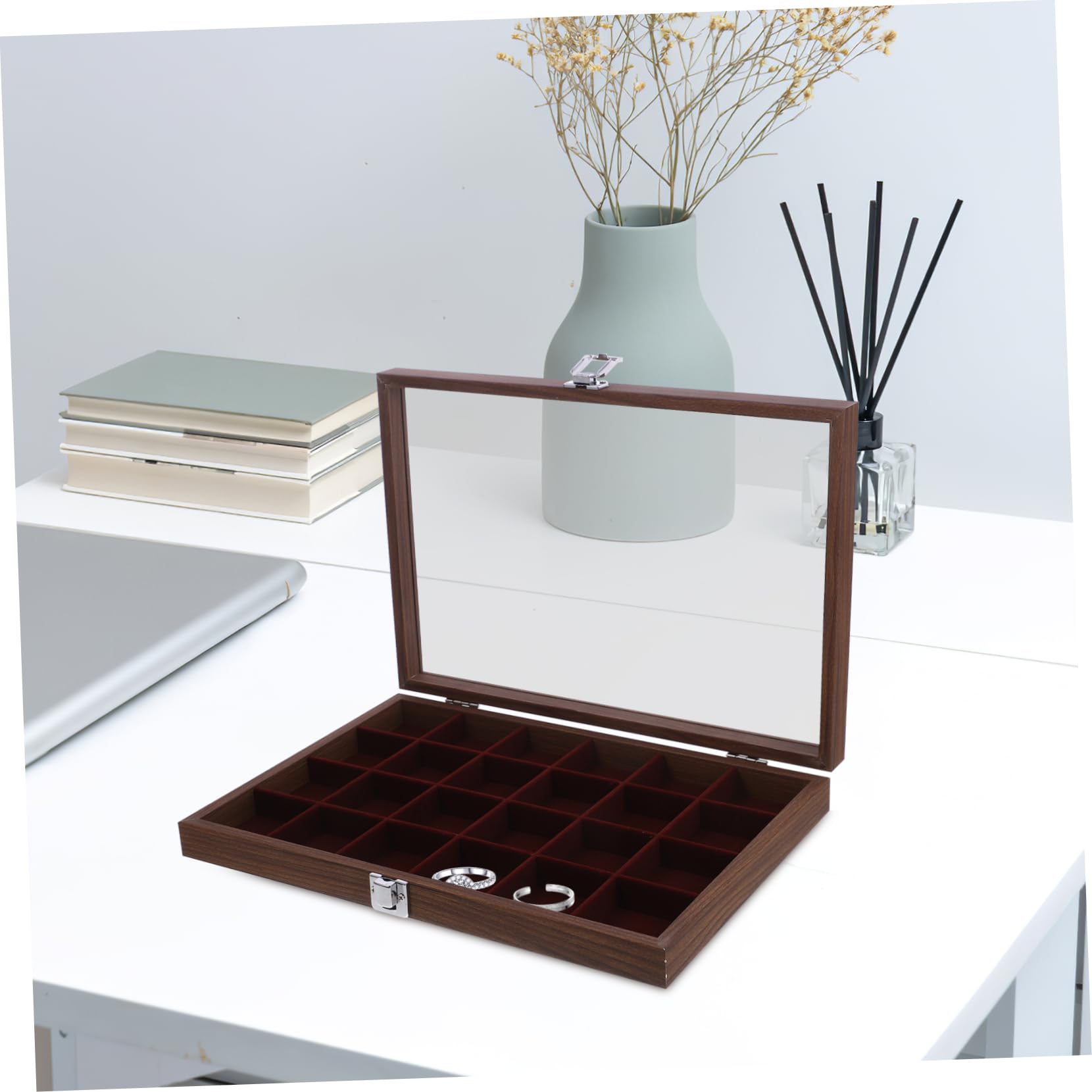 Alipis Boîte De Rangement Pour Sachets De Thé Avec 24 Compartiments Organiseur Pour Sachets Dassaisonnement Étui De Rangement Pour Bonbons Support