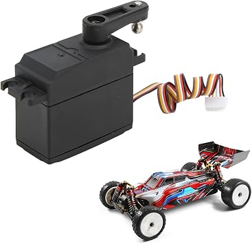 RC Servo, 5-Wire Steering with Servo Arm High-Torque Precision Control for 1/10 Scale RC Car Enthusiasts Off-Road Racing and Hobbyist Repairs