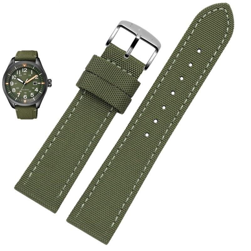 Bracelet de montre en toile de nylon Blancpain vert argent