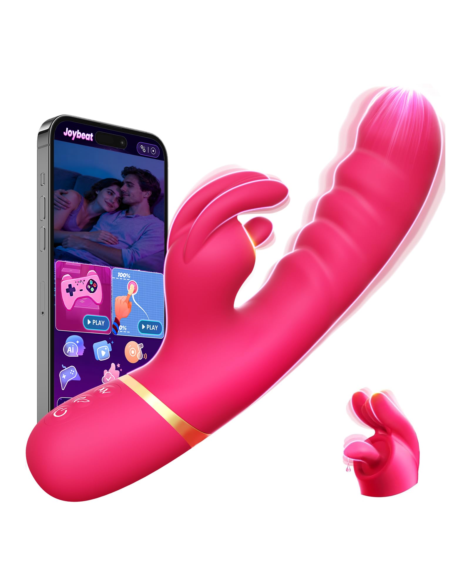 Vibratore Rabbit, Vibratoreper Donna Professionale con AI, Tripla Stimolatore per Clitoride con 12 Modalità Sexytoysys Donna Coppia Vibratoriper Donne Sex Toys Sessuali, 23cm Vibrator Sextoys