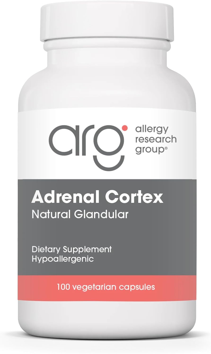Allergy Research Group ARG Adrenal Cortex - Supports Healthy Stress Response & Metabolism - Delivers 100 mg Freeze-Dried Bovine Adrenal Cortex Tissue - 100 Capsules