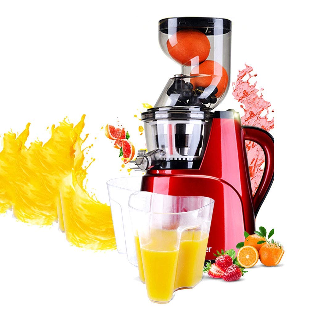 MIIKHI Slow Masticating Juicer 80mm Wide Chute Juice Extractor Cold Press Juicer Machine with Quiet Motor/Reverse Function/Juice Jug High Nutrient Fruit Vegetable Juice fengong