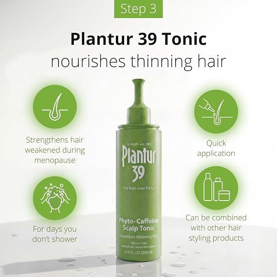 Plantur 39 Phyto-Caffeine 3-Step System Kit for Fine and Brittle Hair | Shampoo 8.45 oz, Conditioner 5.07 oz, Tonic 6.76 fl oz, Phyto-Caffeine formula, promotes natural growth