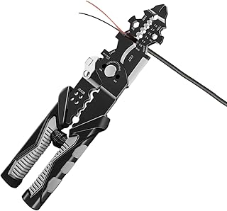 電気ワイヤーストリッパー,高耐久性 人間工学 精密加工 | ケーブルストリッパー圧着ツール | 電気工事士 自動車端子作業用 固定巻付機能付き