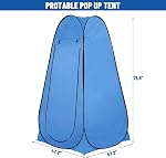 Tente de confidentialité pop up – Tente de douche extérieure portative instantanée, WC de camp, Chambre à langer, abri contre la pluie avec fenêtre – pour Camping et Plage pliable avec sac de transport – Léger et bleu robuste