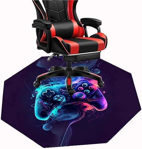 Miniatura 8 de Tapete para silla de juegos de oficina, tapete para silla de computadora, tapete para suelo de madera dura, alfombra octágono para silla de