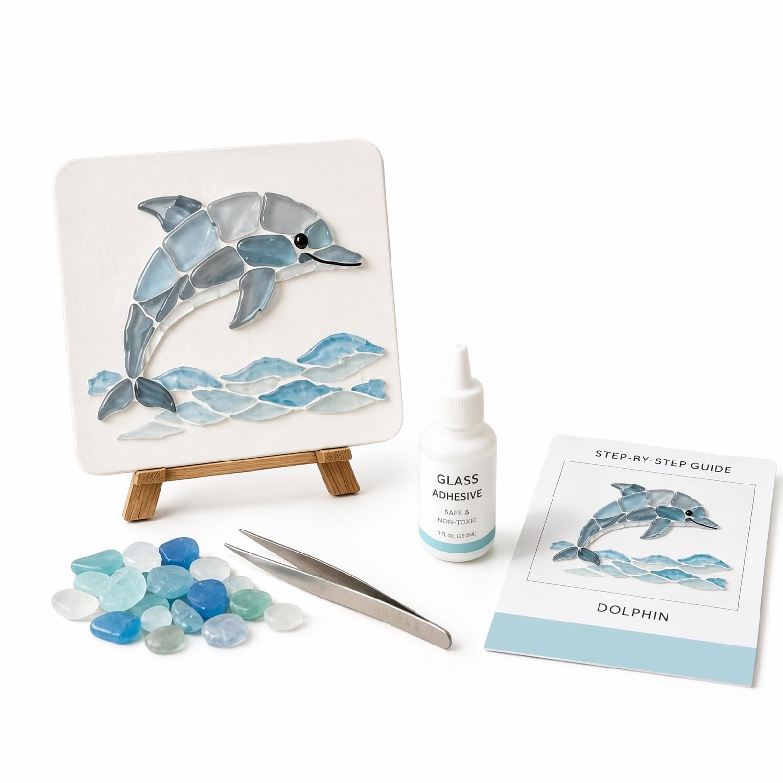 DIY Sea Glass Mosaic Art Kit Mosaic Craft Kit Ocean Inspired Art — image 1