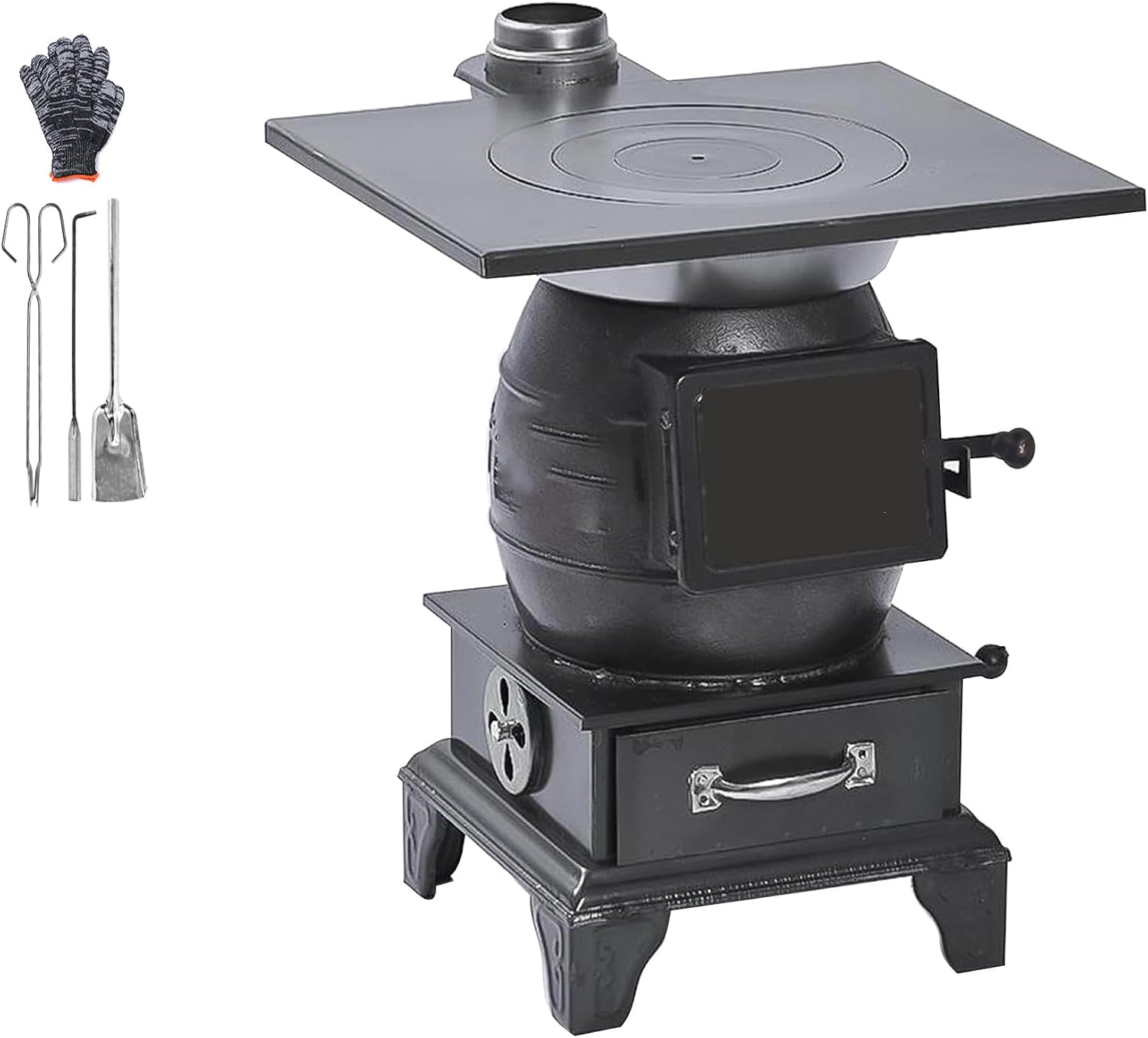 Transform Your Space with Our Indoor Wood-Burning Heating Stove – Thickened Steel Smokeless Cooker, Non-Cast Iron for Ultimate Rural Heating & Camping Comfort (m)