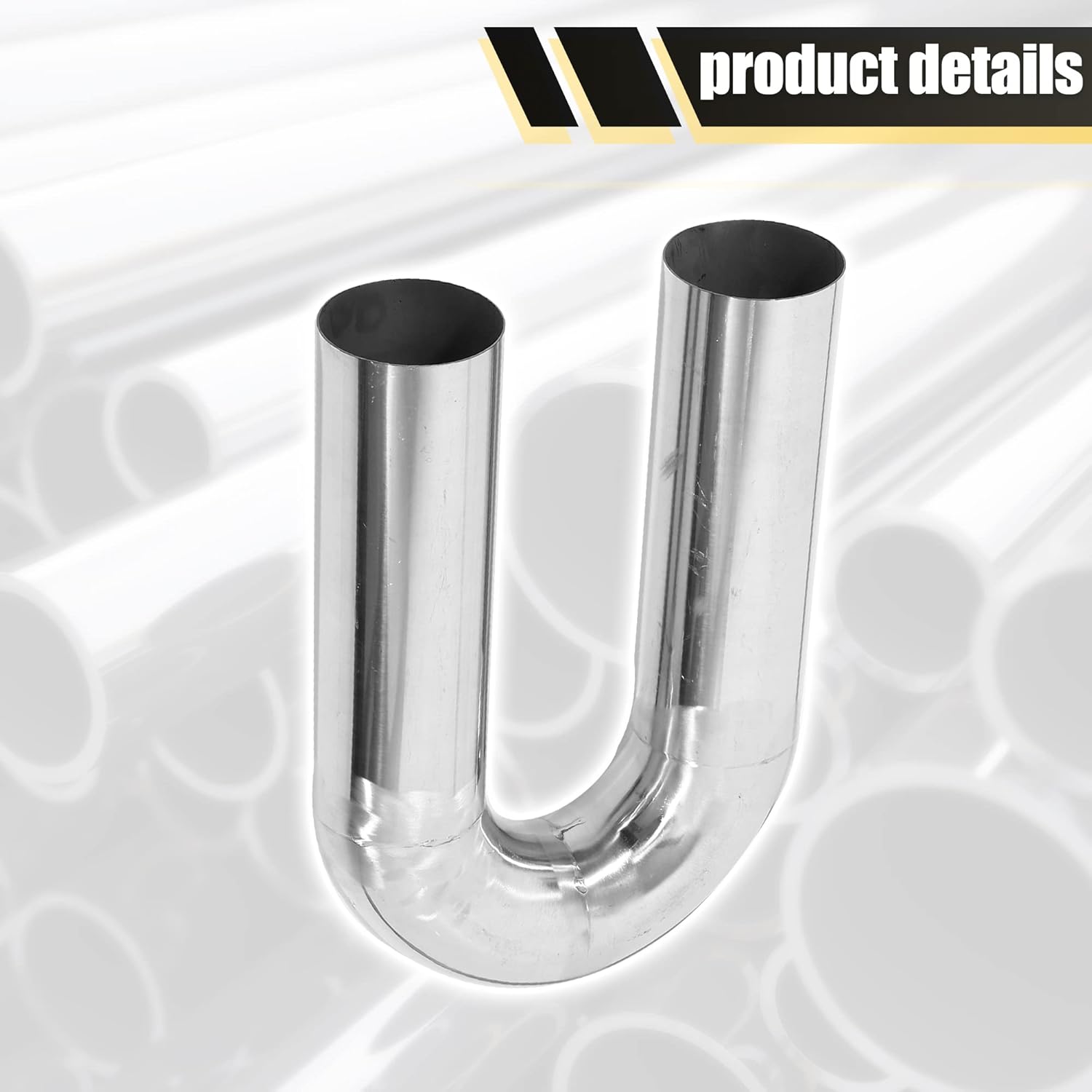 X AUTOHAUX 180 Degree Bend 3" OD Car DIY Custom Mandrel Exhaust Pipe 3 Inch Tube Pipe 12.2 Inch End to End T304 Stainless Steel Universal Fit