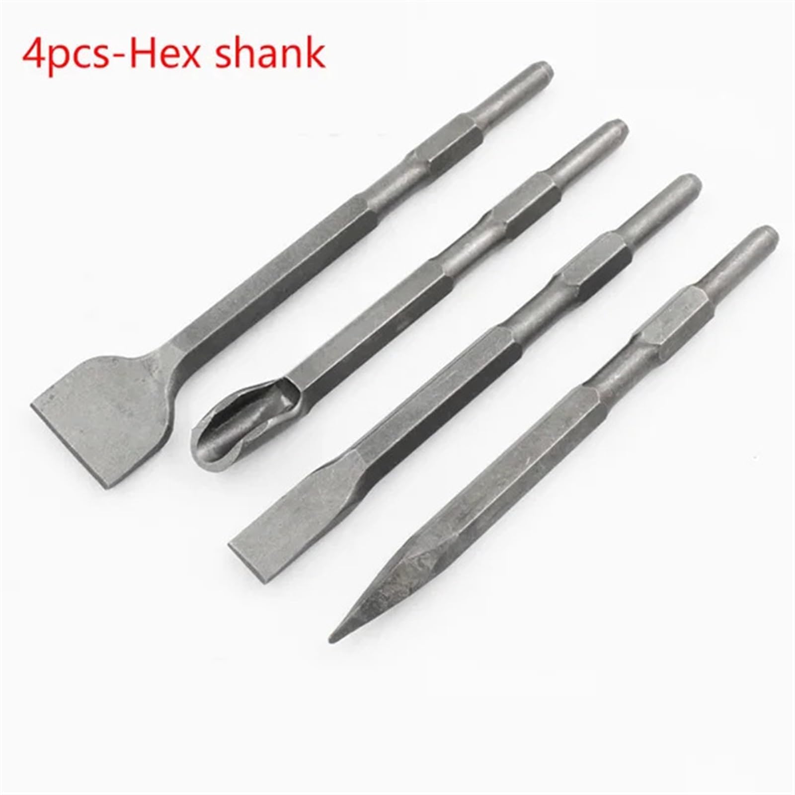 Meißel Set 4-teiliges Set mit Sechskantschaft for elektrische Bohrhämmer, Meißel, Bohrhammer-Bits for Beton, Wasserkraft-Installationswerkzeuge