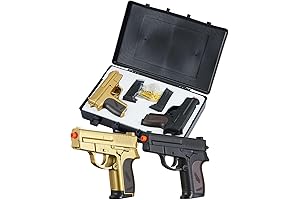New James Bond Twin Spring Action Airsoft Double Pistol Combo Gun Pack w/Case & BBs