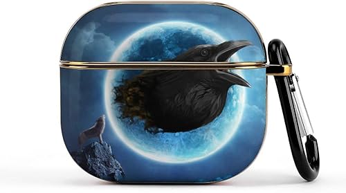 Wolf and Crow - Funda para AirPods 3 con llavero y auriculares, accesorios de protección a prueba de golpes