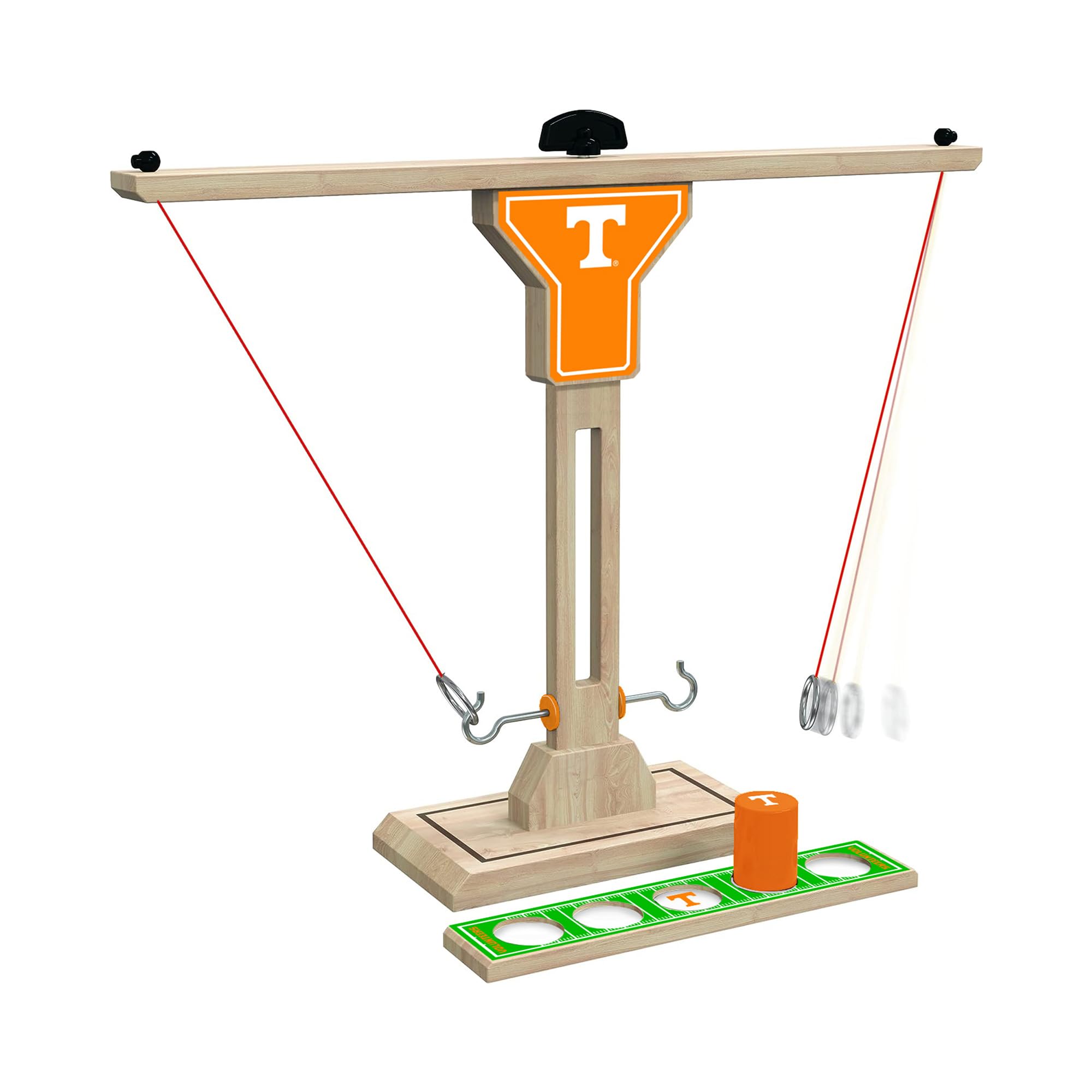 Wild Sports NCAA Wooden Ring Swing Battle - Head-to-Head Ring Toss Hook & Ring Game for College Football Fans