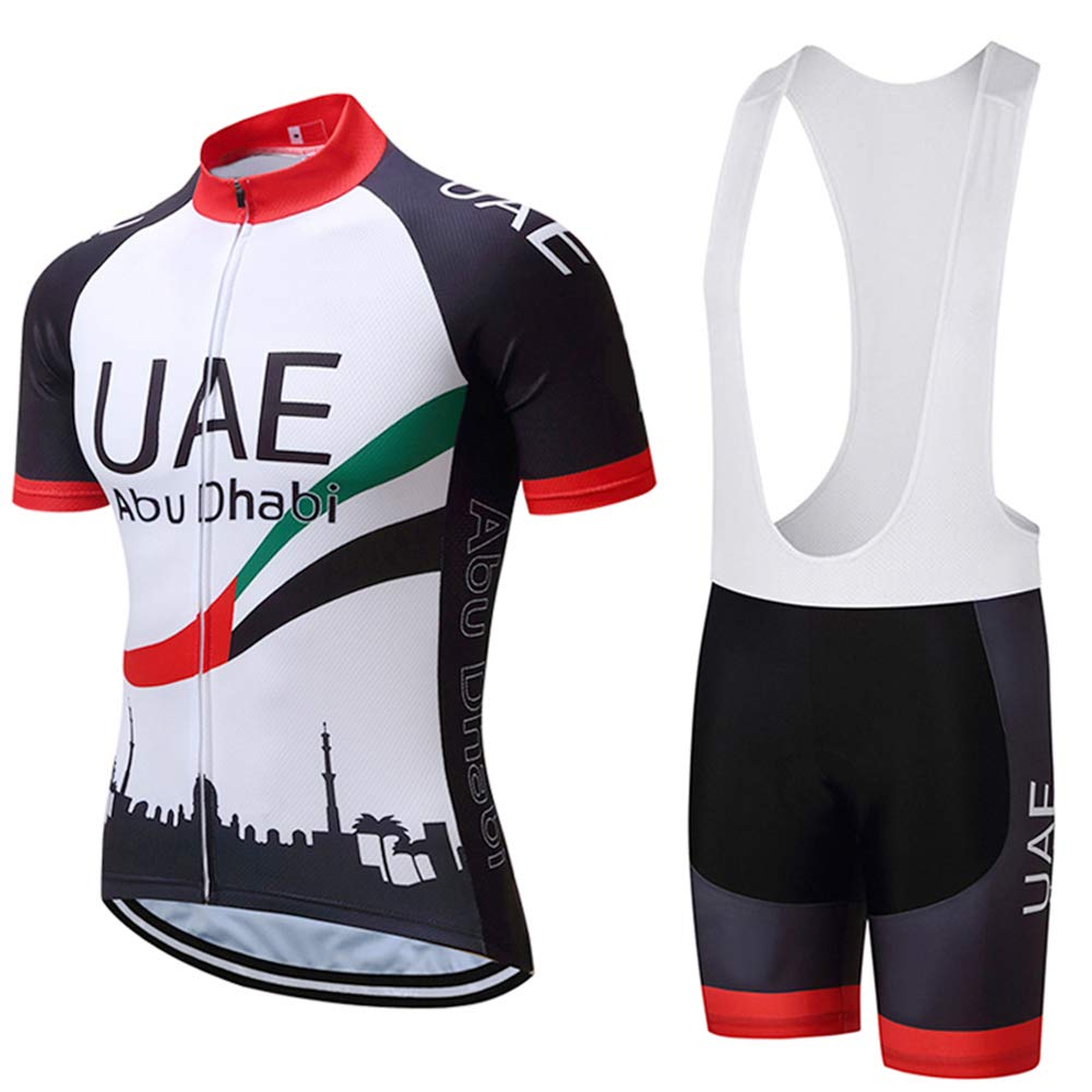 Completo Ciclismo Uomo Estivo Abbigliamento Mountain Bike Tuta mtb Maglia Ciclismo Manica Corta e Pantaloncini Bici Imbottiti Salopette Gel