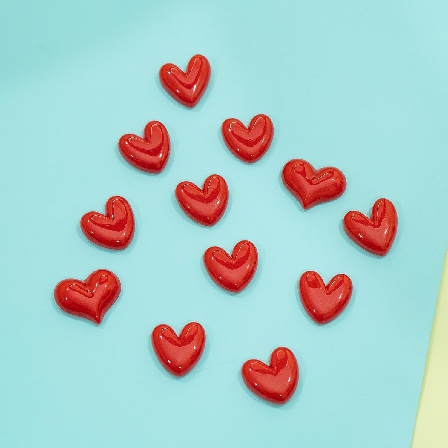 Nostrae by Ekhasa Red Heart Cute Fridge Magnets Set of 12 | Fridge Magnet Refrigerator Stylish | Kitchen Fridge Decoration Items | Mini Gifts