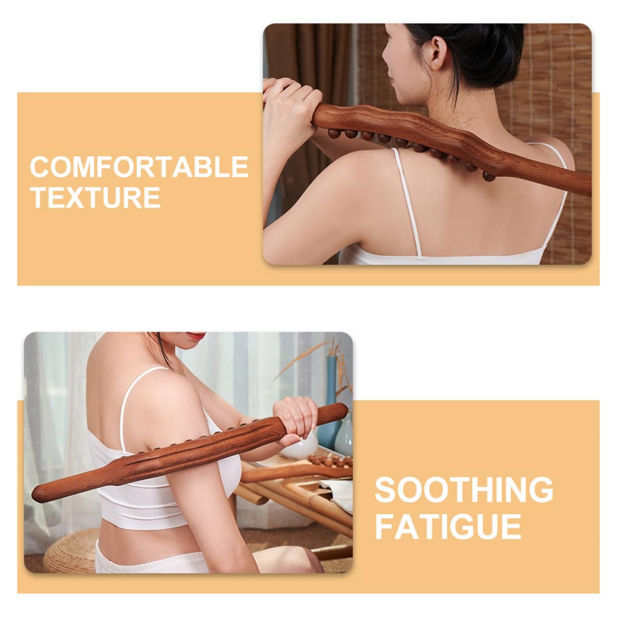 VALICLUD Bastone Massaggio Linfatico in Legno Superficie Liscia per Migliorare la Circolazione, Strumento per Massaggi Muscolari per Ufficio e Viaggi