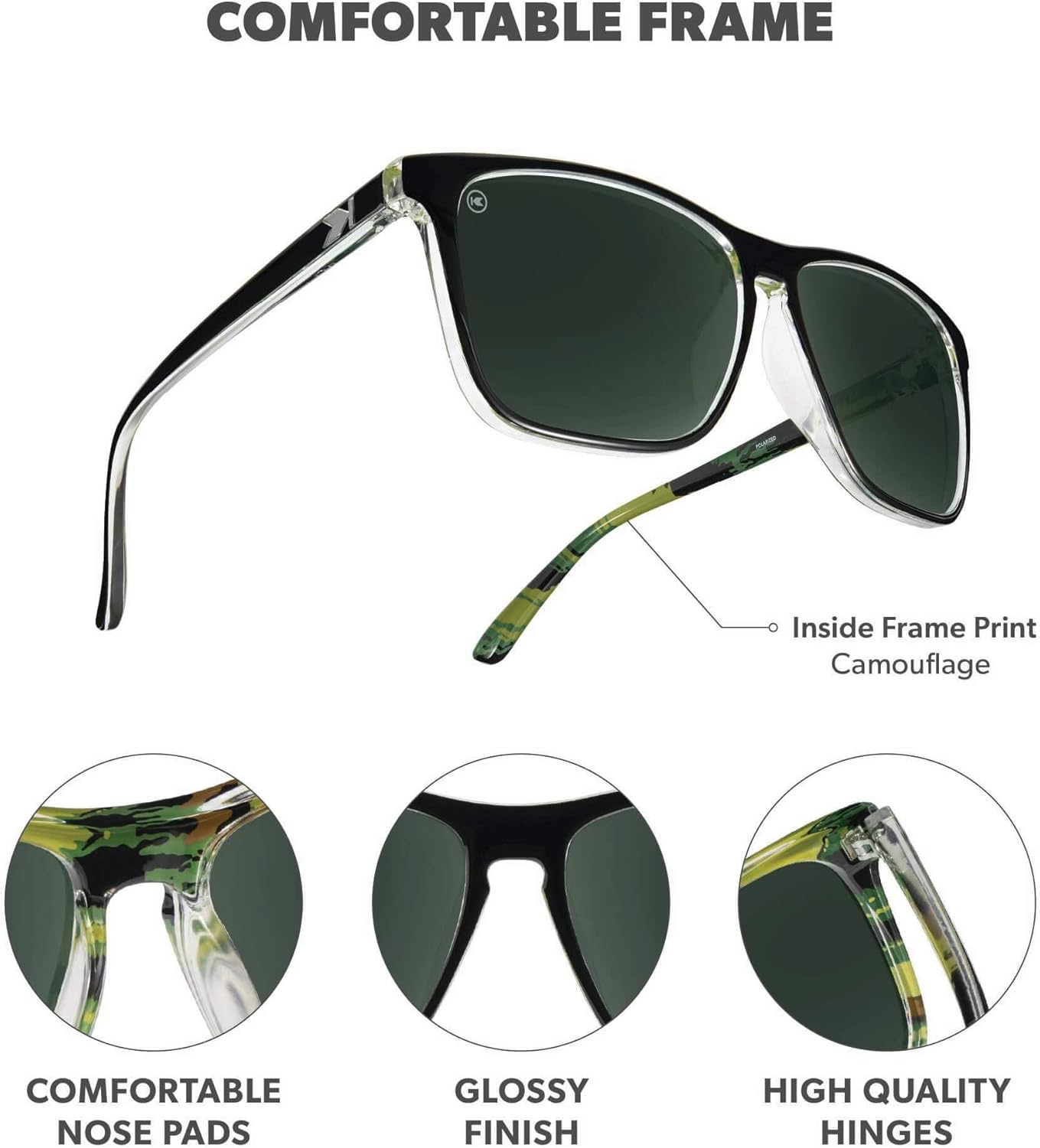 Knockaround Fast Lanes Polarized Lightweight Sunglasses for Men & Women - UV400 Protection