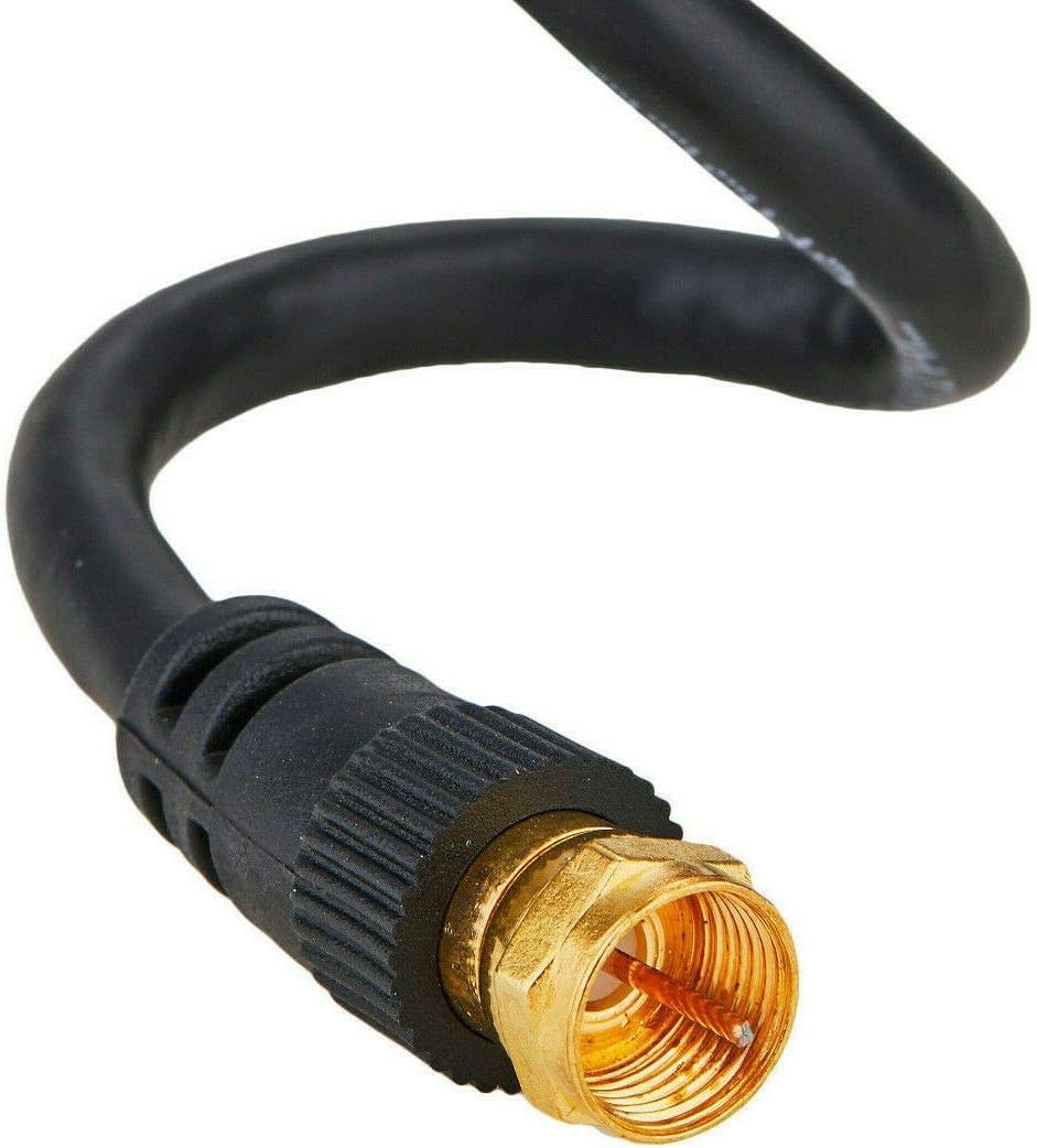 Cables Direct Online Coaxial Cable 25FT Black Coax RG6 Male