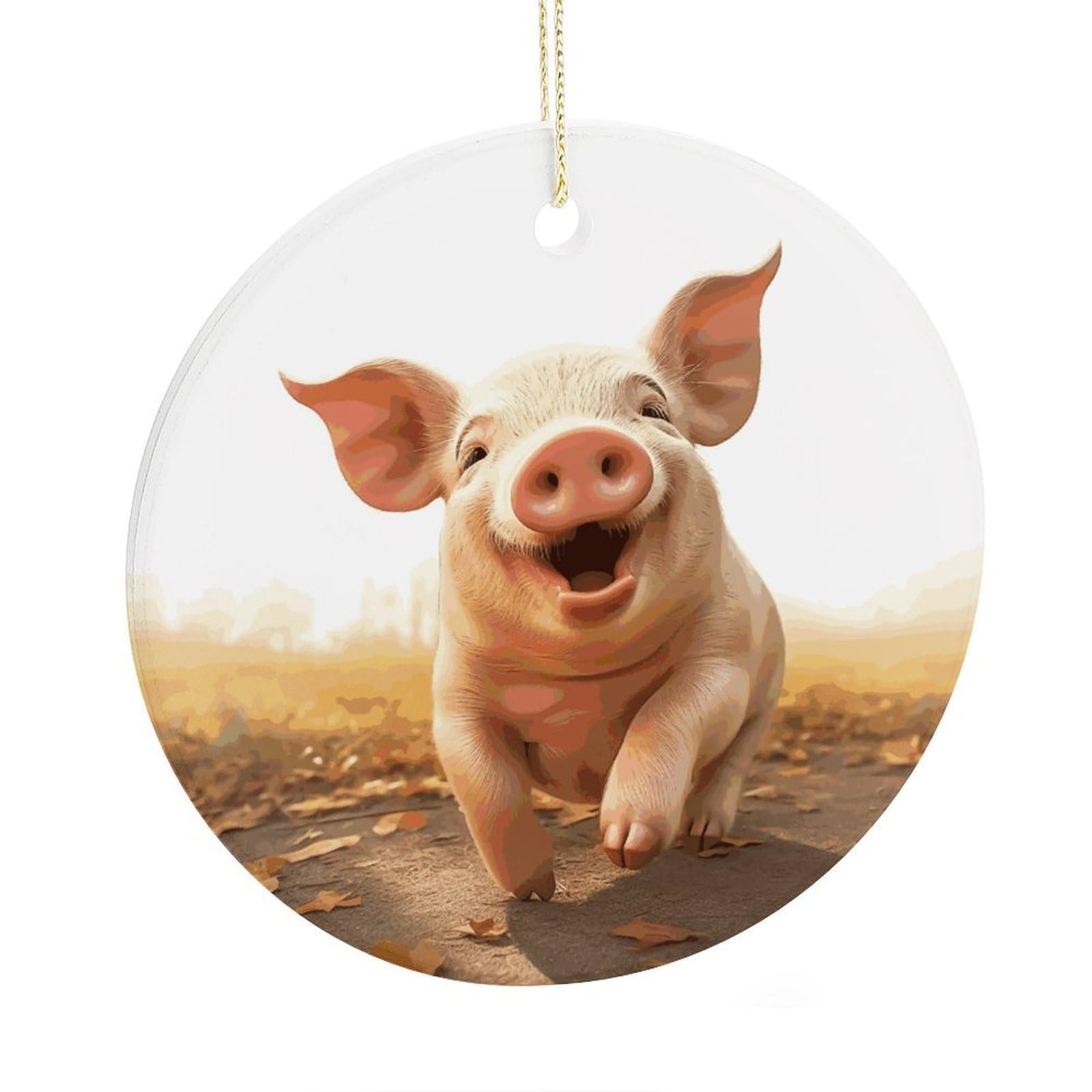 Adfgyerh Style Smiling (17) Ceramic Circular Pendant,2.9 Inch，Hanging Ornament，Gift Exchange Idea Round Ceramic Ornament,For Mom And Daughter，For Home Indoor Outdoor Decor.