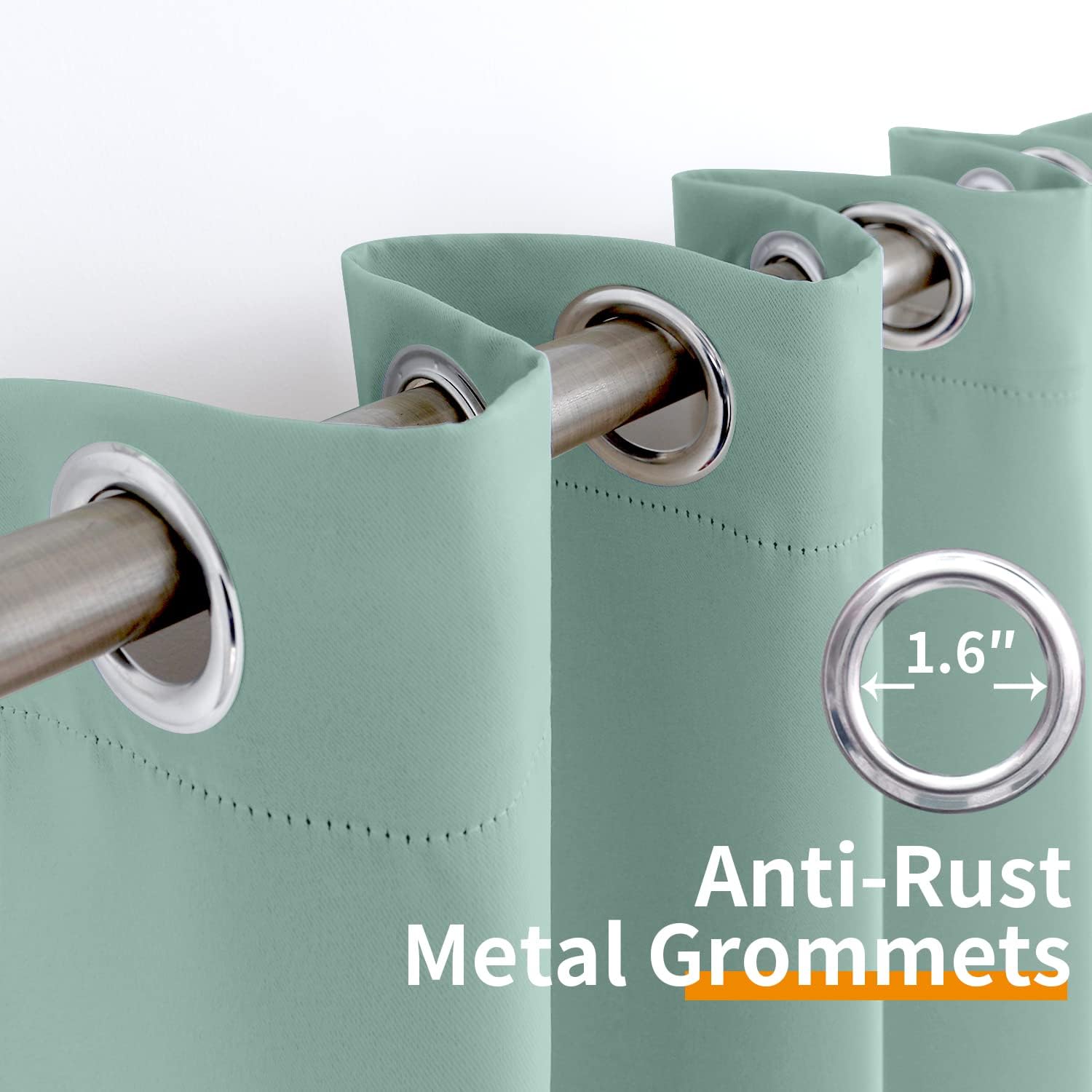 YoungsTex Light Sage Green Blackout Curtains for Living Room Spring Decor - 84 Inch Length Room Darkening Drapes with Grommet Room Darkening for Bedroom Window, 2 Panels, 52 x 84 Inch