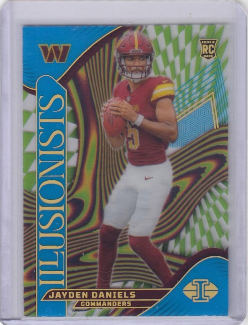 Football Trading Card 2024 Panini Illusions Illusionists Light Blue #3 Jayden Daniels EX/NM 275/299 Commanders