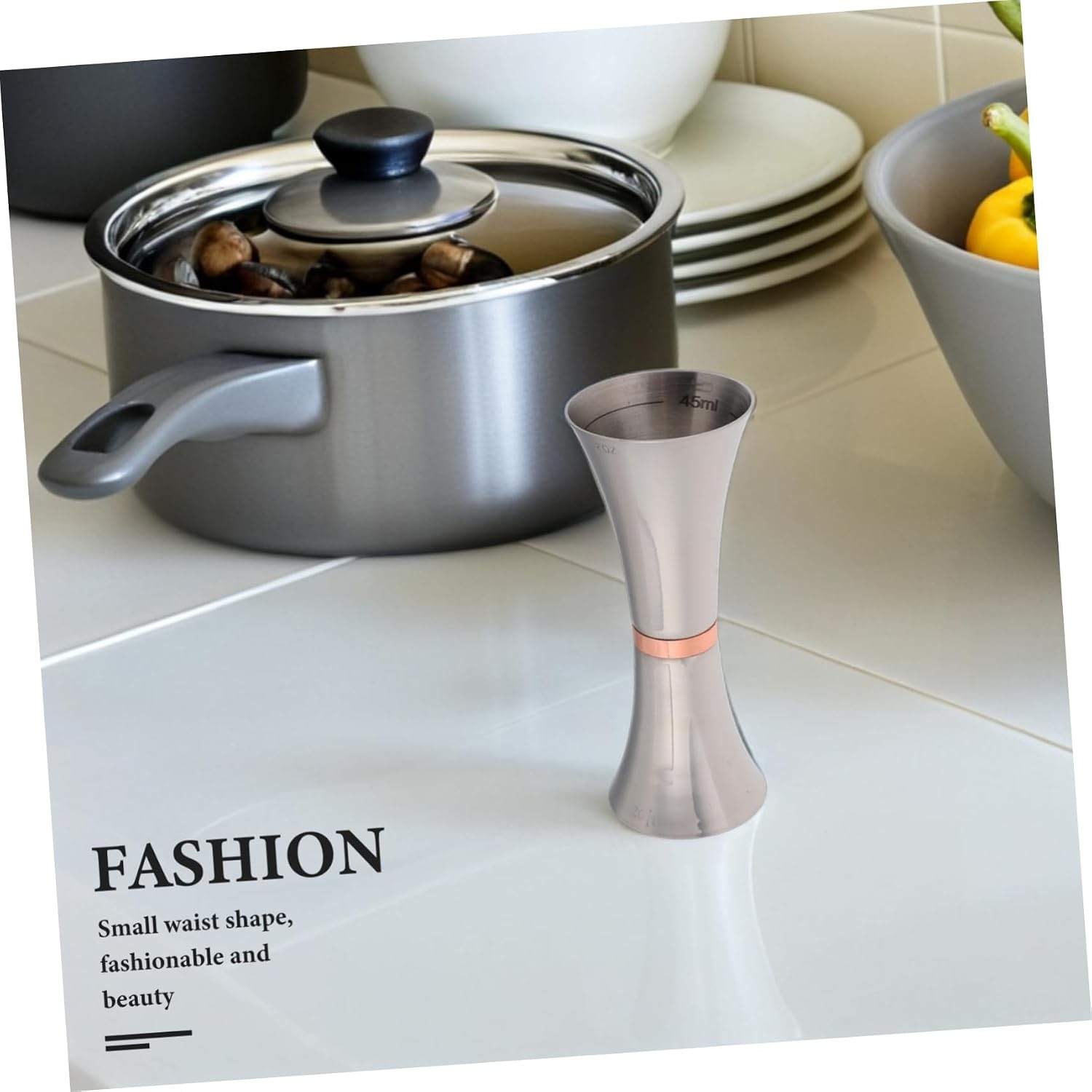 304 Stainless Steel Double-Sided Measuring Jigger 45ml/60ml Cocktail Measurement Tool for Bartenders and Home Use Accurate Drink Measurement