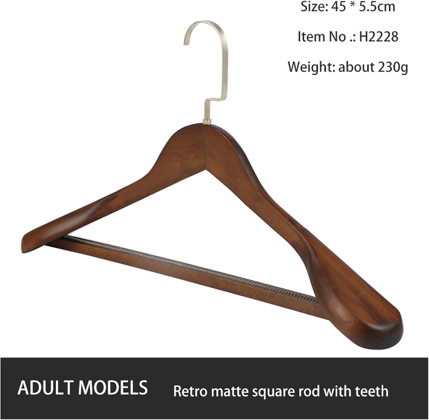 Wall Hanger 1/3pcs Vintage Wooden Hanger Men Suit Ladies Skirt Dress Wooden Hanger Non-Slip Natural Hangers Clothe Drying Rack Home (Color : Style 4 Size : 3pc lot) (Style 4 10pc lot)
