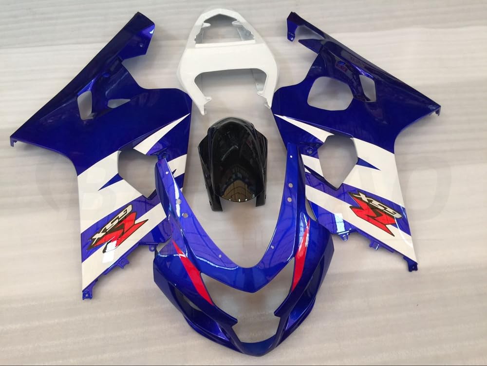 Kit de carenado para motocicleta GSX-R750 GSX-R600 K4 2004 2005 04 05 GSXR 600 750 K4 Cuerpo de carenado ABS de inyección (Azul Negro) 100NT