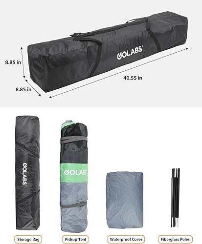 Miniatura 7 de Golabs Truck Bed Tent for 5-6 Ft Bed, 8-Minute Easy Setup by Pre-Assembled Design, Waterproof PU2000mm, 2-Person Portable with Extra Rainfly Cover