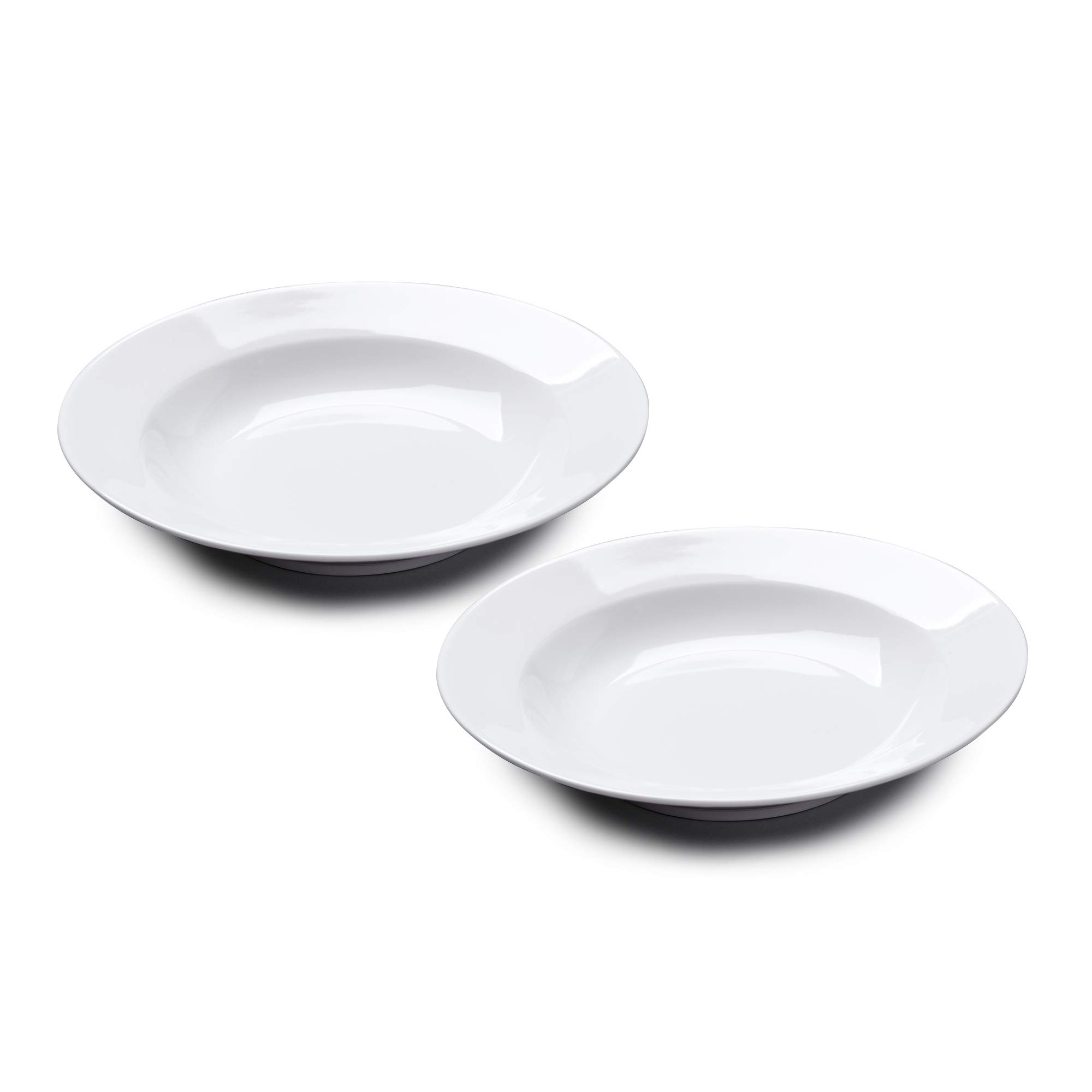 WM Bartleet & Sons 1750 TSET129 Traditional Set of 2 Porcelain Individual Soup, Cereal, Rice, Noodle, Salad Bowls with Rim 22cm – White