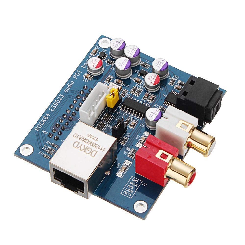 Module Kits Accessory Rock64 Stereo Audio Receiver Module Board for ESS ES9023 Sabre DAC HiFi Sound 