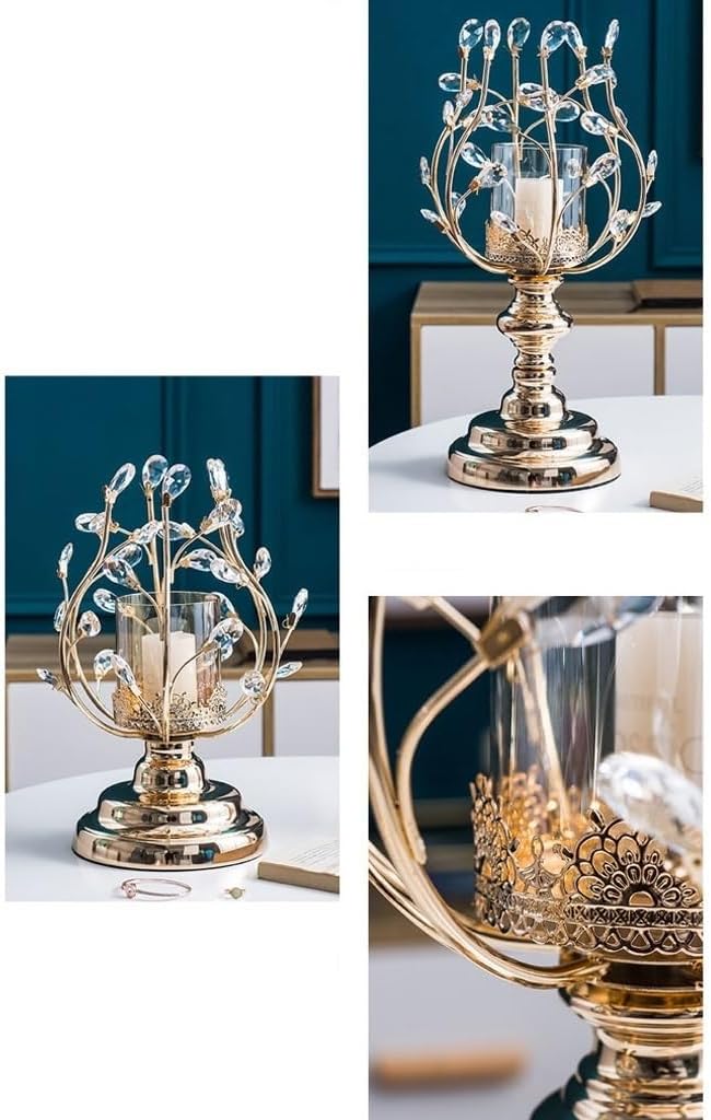 candle-holder Aromatherapy Candle Holder Crystal Candle Holder Ornaments Light Luxury Home Table Candle Light Dinner Props Romantic candlestick(B)