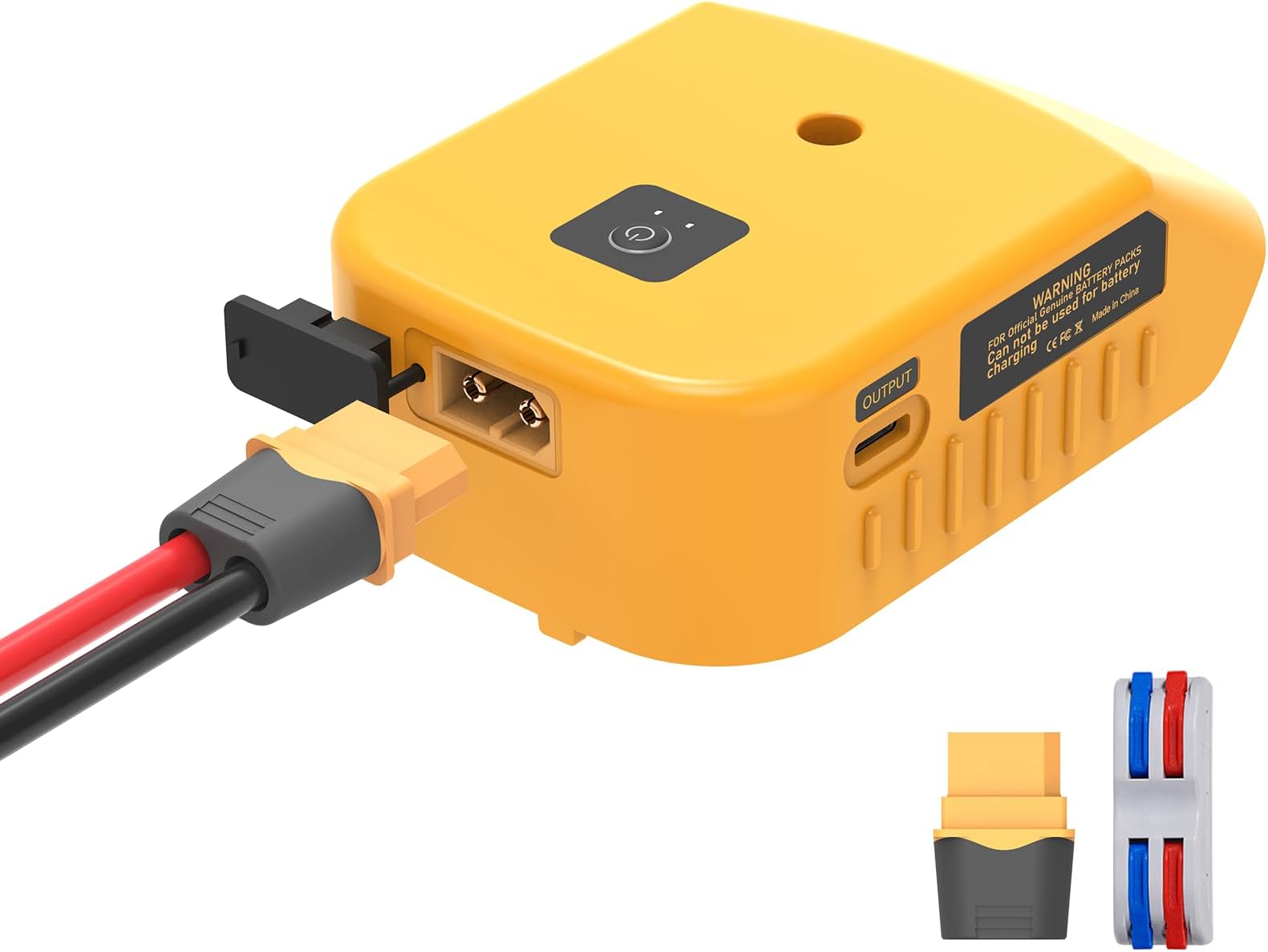Azocek Multi-Functional USB Charger Adapter & 20V Battery Adapter Compatible with Dewalt 20V Battery, with 2 USB Ports & 1 Type-C Fast Charging Ports, with DC XT60 Port for DIY(1-Pack)