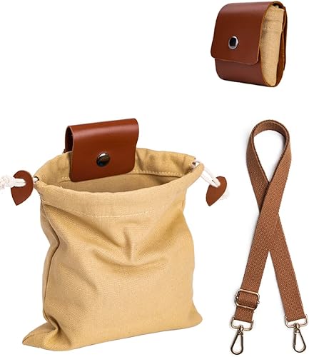 Bolsa de forrajeo ajustable, correa de hombro de lona, bolsa de forrajeo para senderismo, bushcraft, bolsa de cinturón plegable para recoger setas,