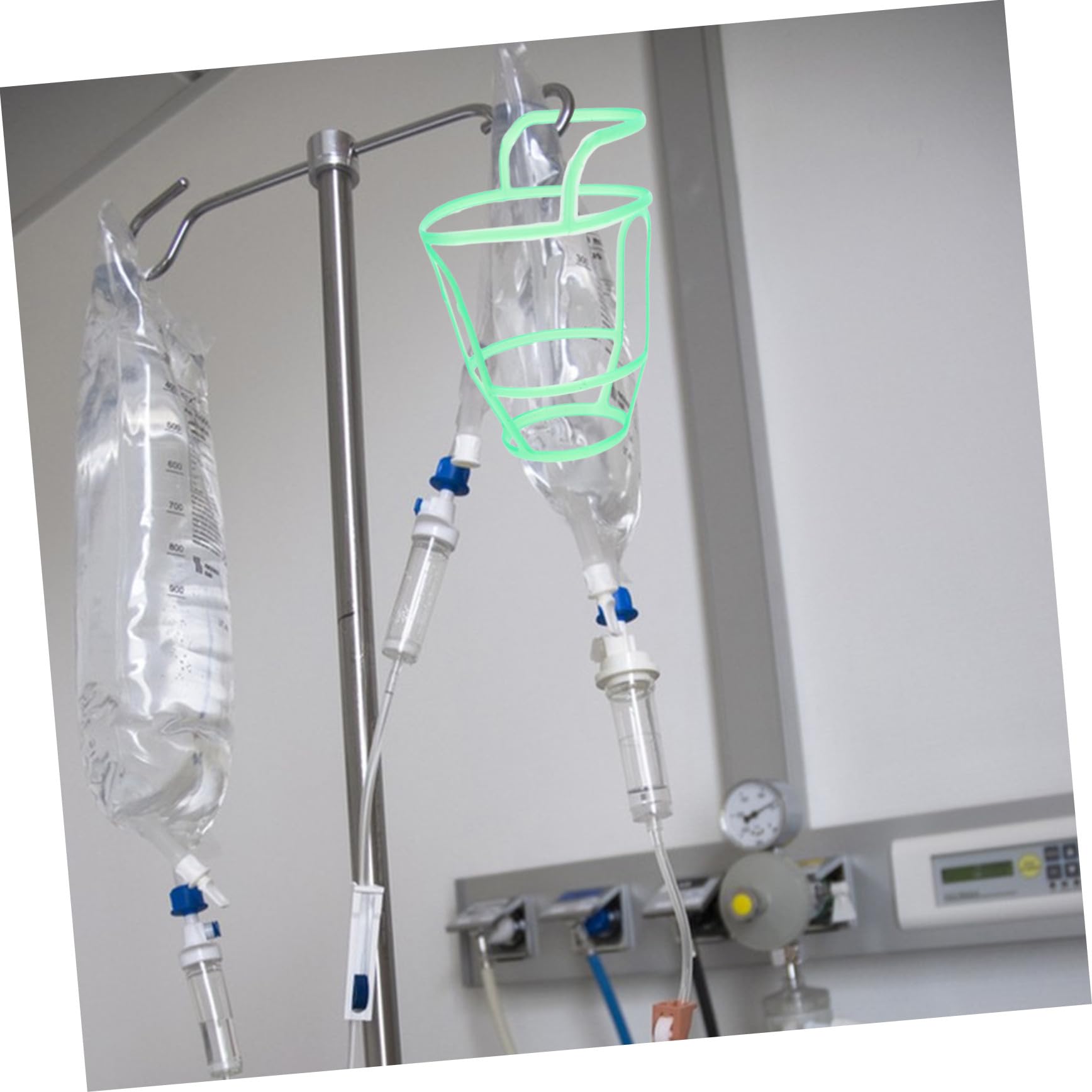 20 Pezzi Protettive in Plastica per Flaconi di Infusione Verde, Copertura Anti Caduta e Morbida per Bottiglie di Soluzione Salina in Ospedali e Ambulatori