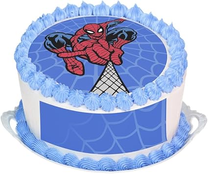 Simplycaketoppers Decorations De Gateaux Spiderman De 19 Cm De Qualite Superieure Imprimees Sur Du Papier De Riz Comestible De Qualite Superieure 0 7 Mm Avec Banniere Gratuite Amazon Fr Cuisine Et Maison