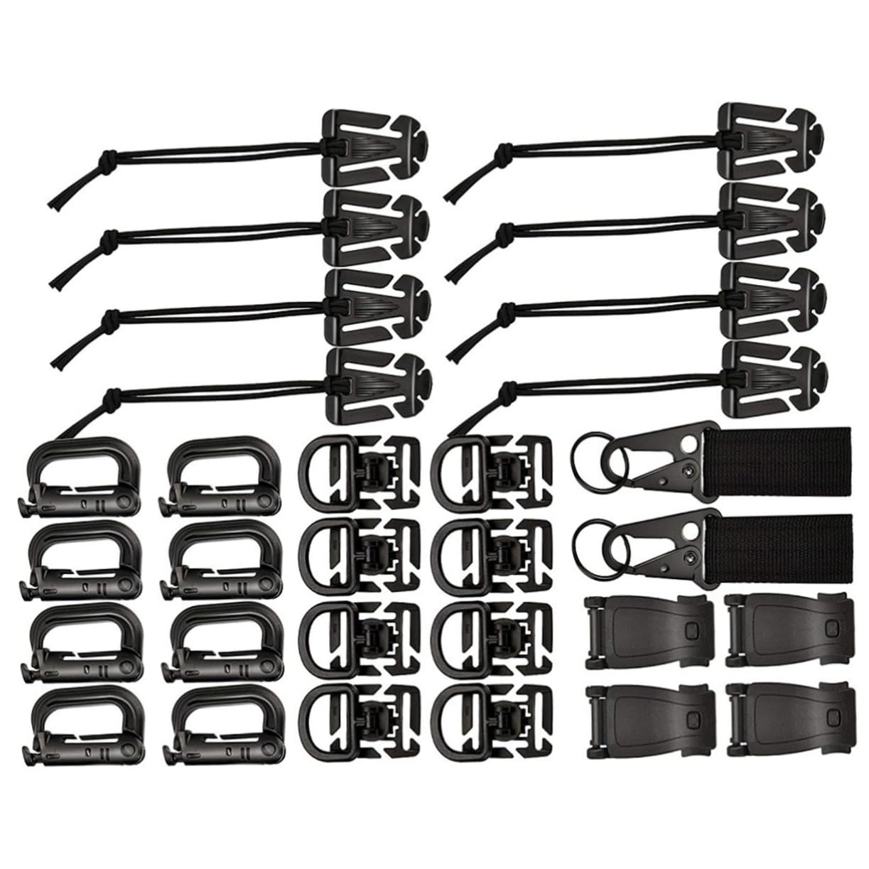 ibasenice Mountaineering Bag Double Entrainment Suit 30 Pcs Set Outdoor Accessories Black