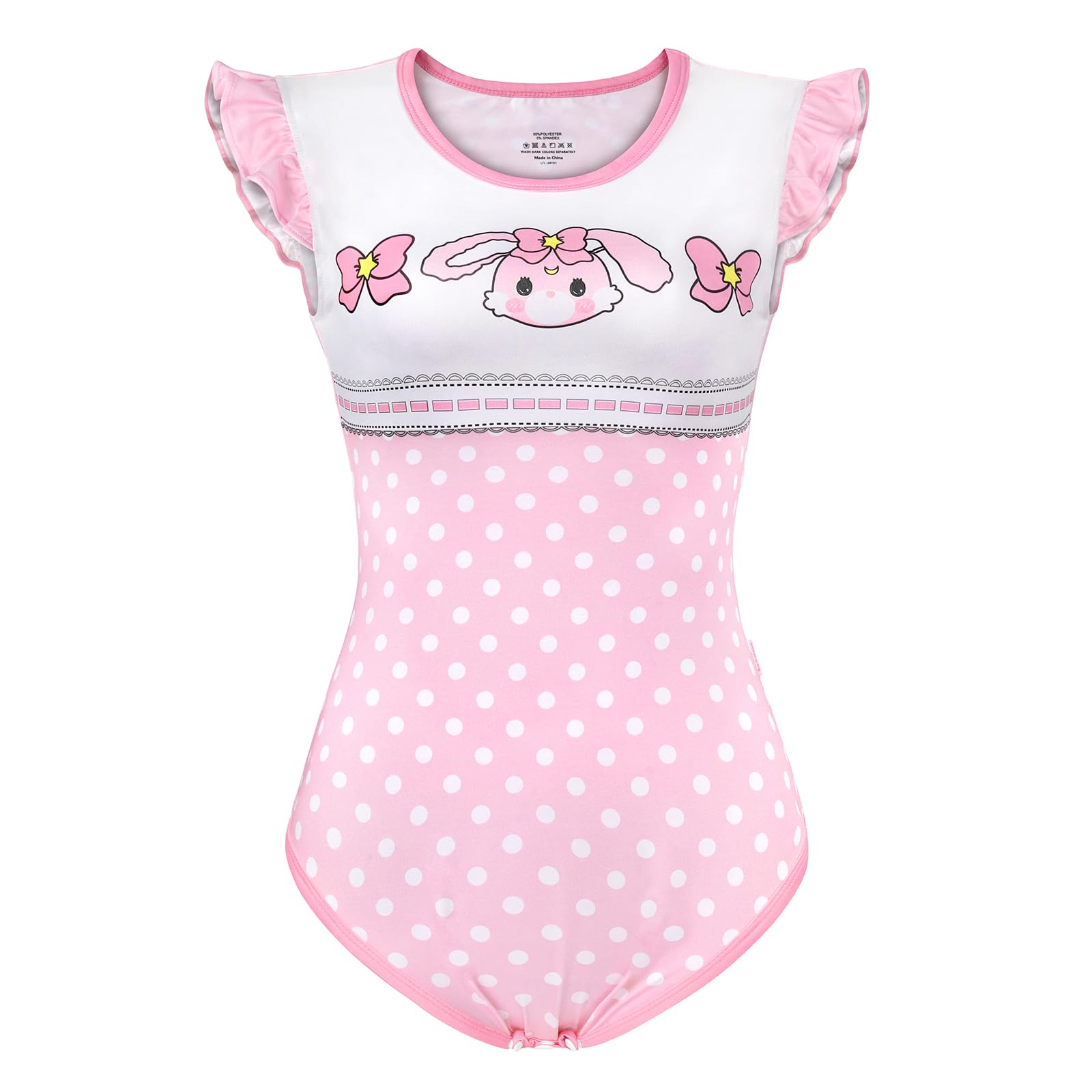 LittleForBig Jedwabisty kombinezon bez rękawów z falbanką Onesie Piżama Body - Usagi Vintage Onesie