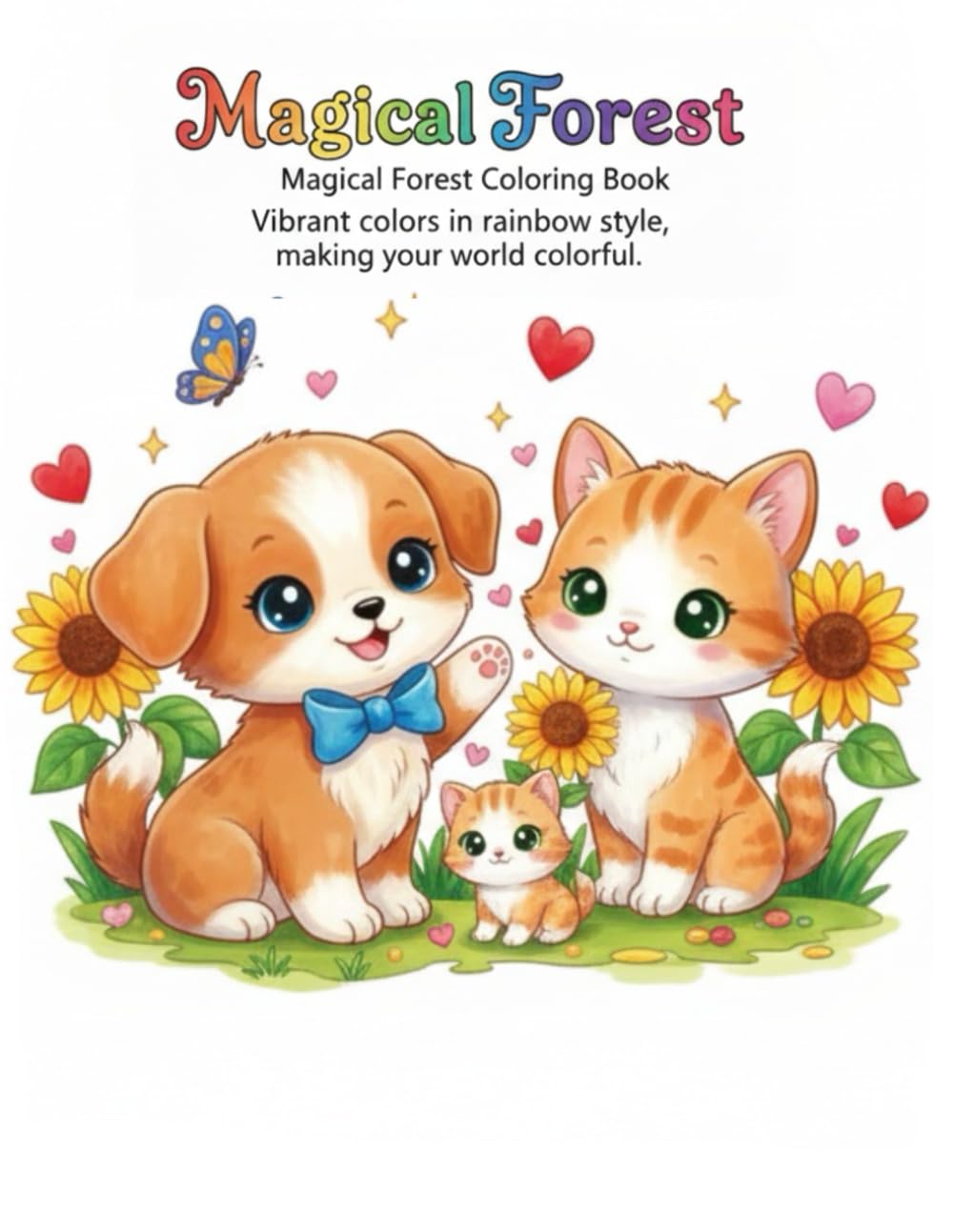 Magical Forest: Vibrant Animals Coloring Book