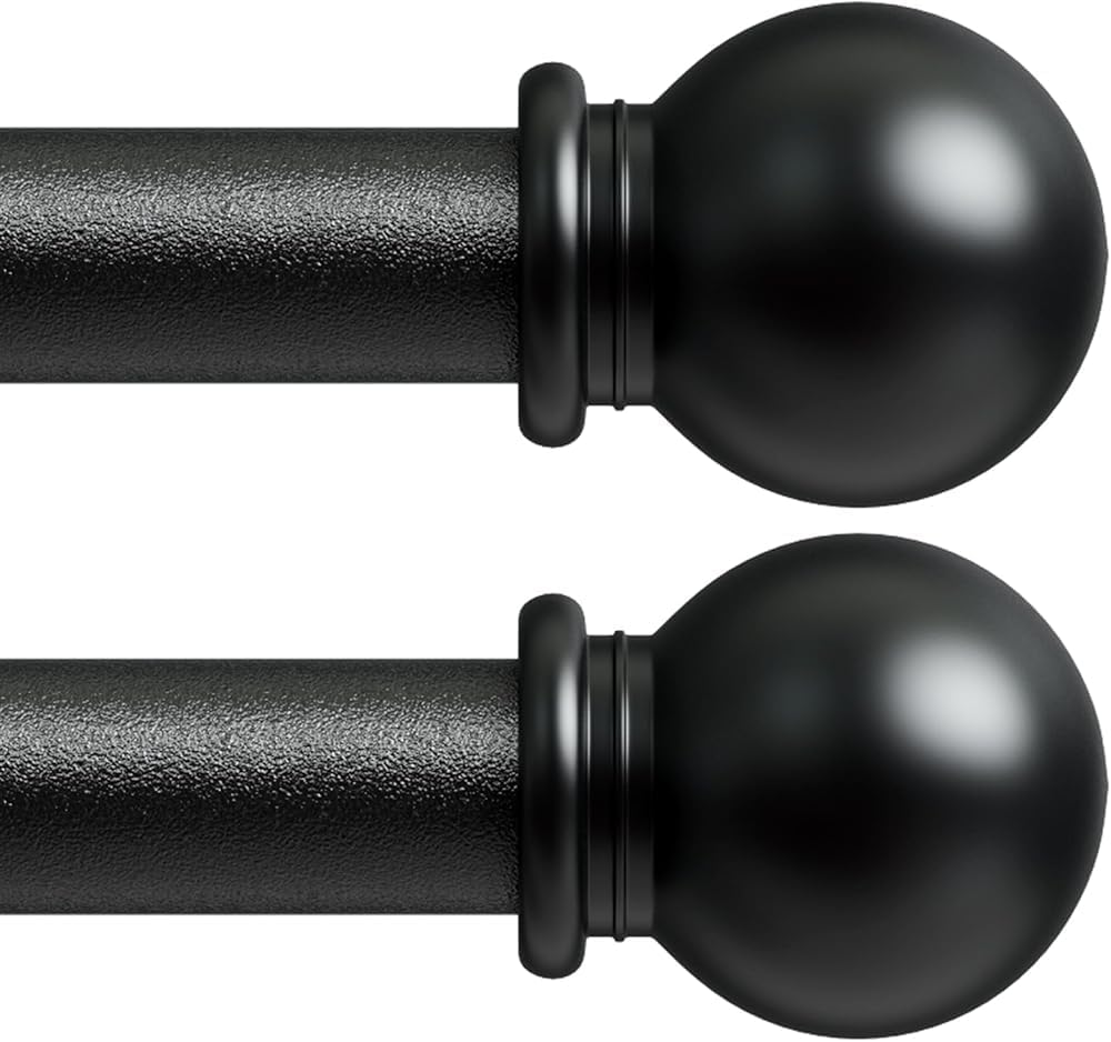 White Curtain Rods For Windows 28-48 Inch, 5/8" Curtain Rod Set With Brackets, Splicing Adjustable Curtain Rod For Bedroom, Kitchen, Living Room(Size:28-62in,Color:White)