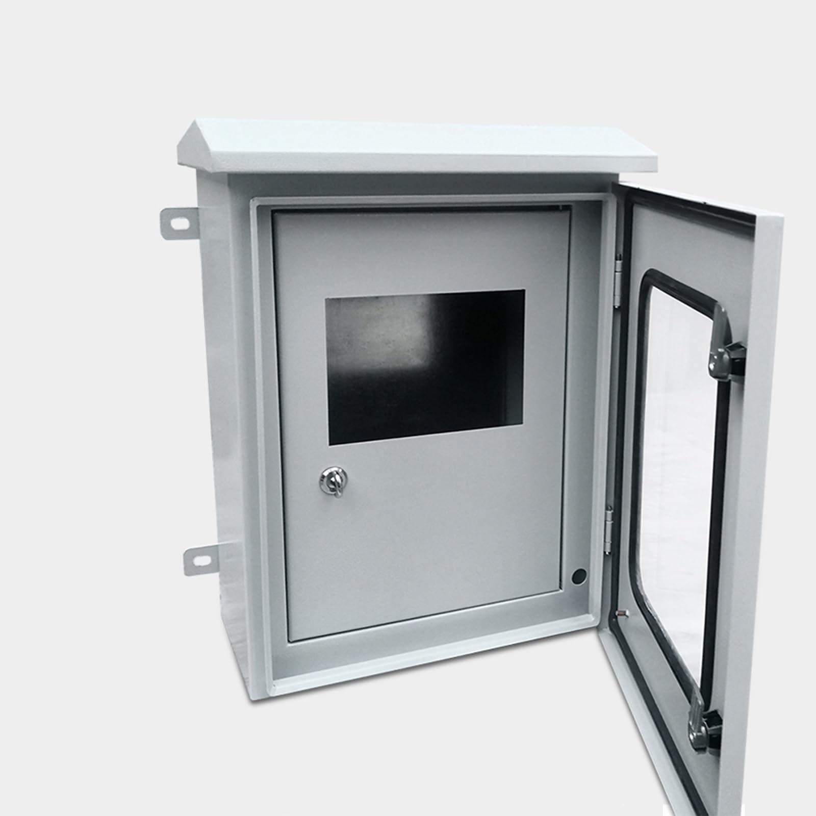 Caja de conexiones eléctricas de acero, caja de conexiones eléctricas grande de doble puerta con bisagras de placa de montaje, proyectos de pared resistentes para electrónica(50x40x25cm)