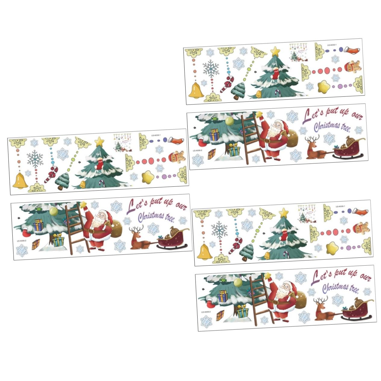 HOMSFOU 6pezzi Adesivi Per Finestre Natalizie Decorazioni Festive Per Vetrine e Pareti Facili Da Applicare e Rimuovere Design Divertente Di Babbo Natale
