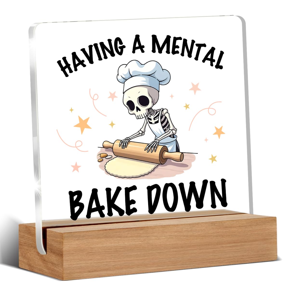 Funny Baker Gifts, Birthday Gifts for Bakers Culinary Student, Having a Mental Bake Down Home Decor Office Desk Sign Keepsake