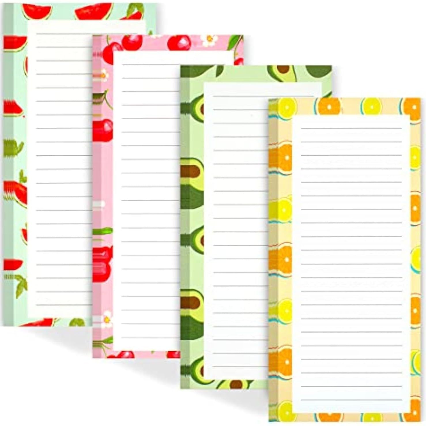 OENBATOM 4 Pack Magnetic Shopping List Pad for Fridge, To Do List Pad Totally 200 Sheets Tear off Magnetic Notepad for Fridge, 18 x 8 cm
