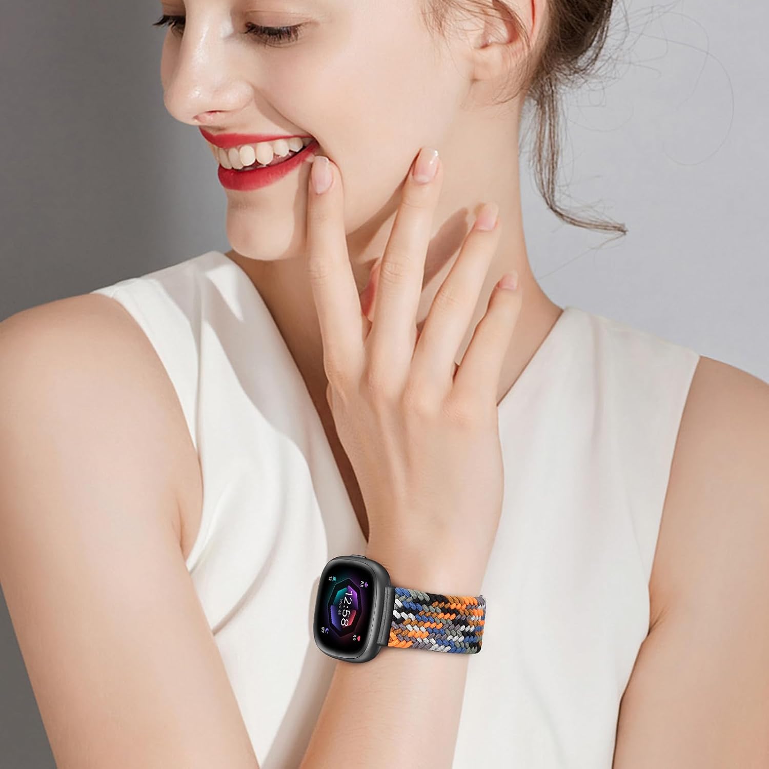 FINTIE Magnetic Stretchy Band Compatible with Fitbit Versa 4 3 / Sense 2 1 image 3