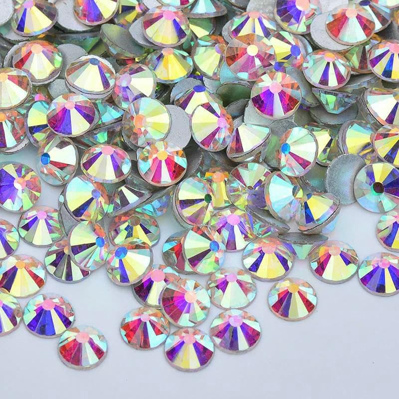 SS3 SS4 SS5 SS6 SS8 SS10 SS12 SS16 SS20 SS30 SS40 SS50 Cristal transparente Diamantes de imitación sin fijación por calor Strass-02 Cristal AB-SS40 144 piezas